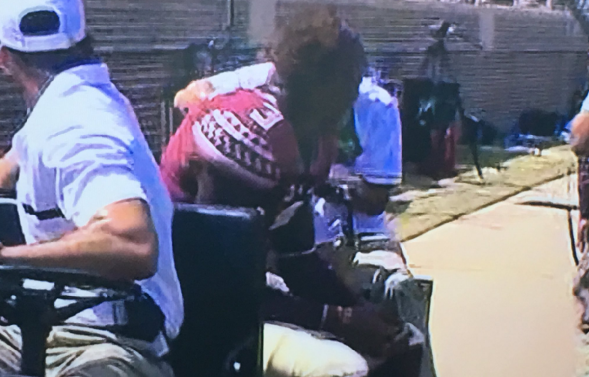 Florida State's Derwin James being carted off of the field after suffering an injury.