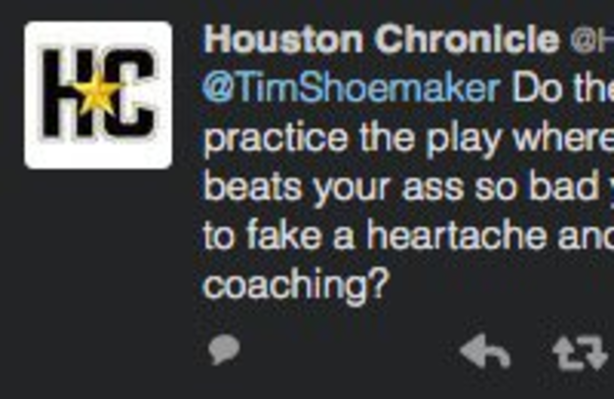 Houston Chronicle's Twitter account blasts Urban Meyer.