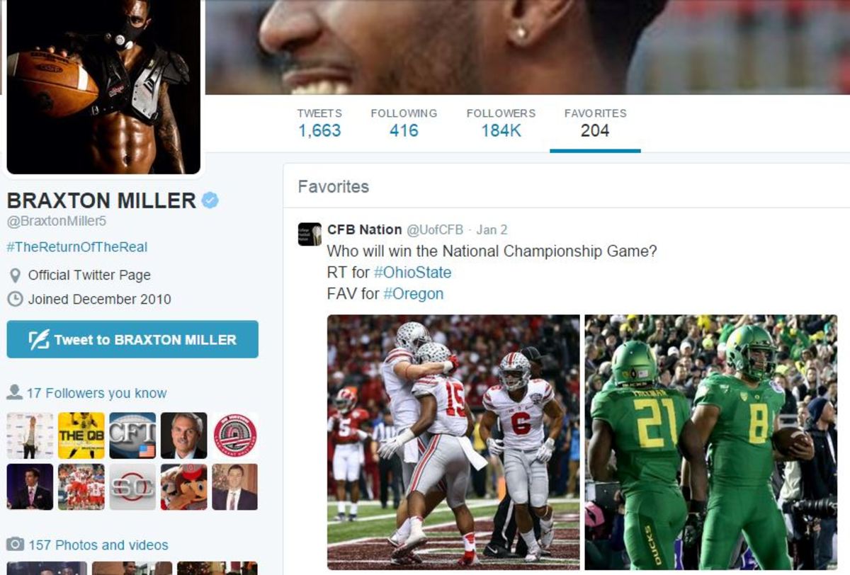 Braxton Miller's weird Twitter favorite.