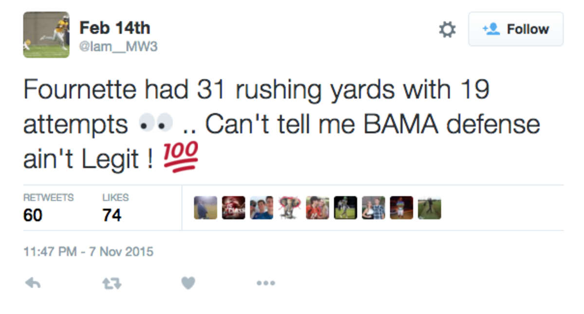 Alabama recruit tweet show impressed he is after LSU game.