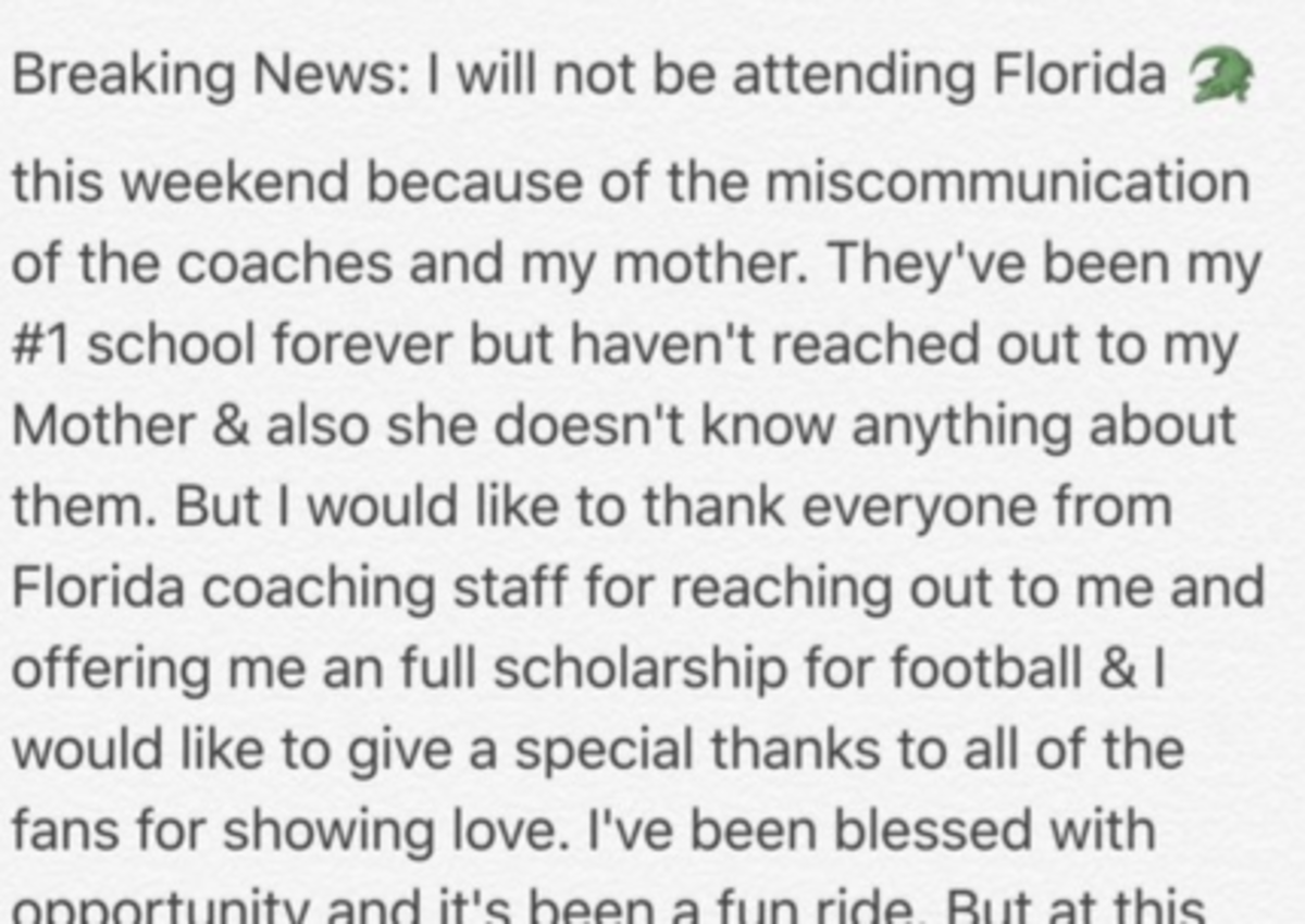 Lyndell Wilson announces he's no longer considering Florida.