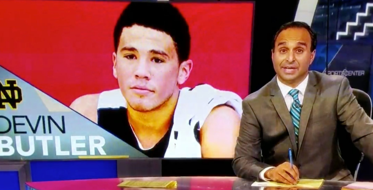 ESPN accidentally uses Devin Booker photo on Notre Dame report.