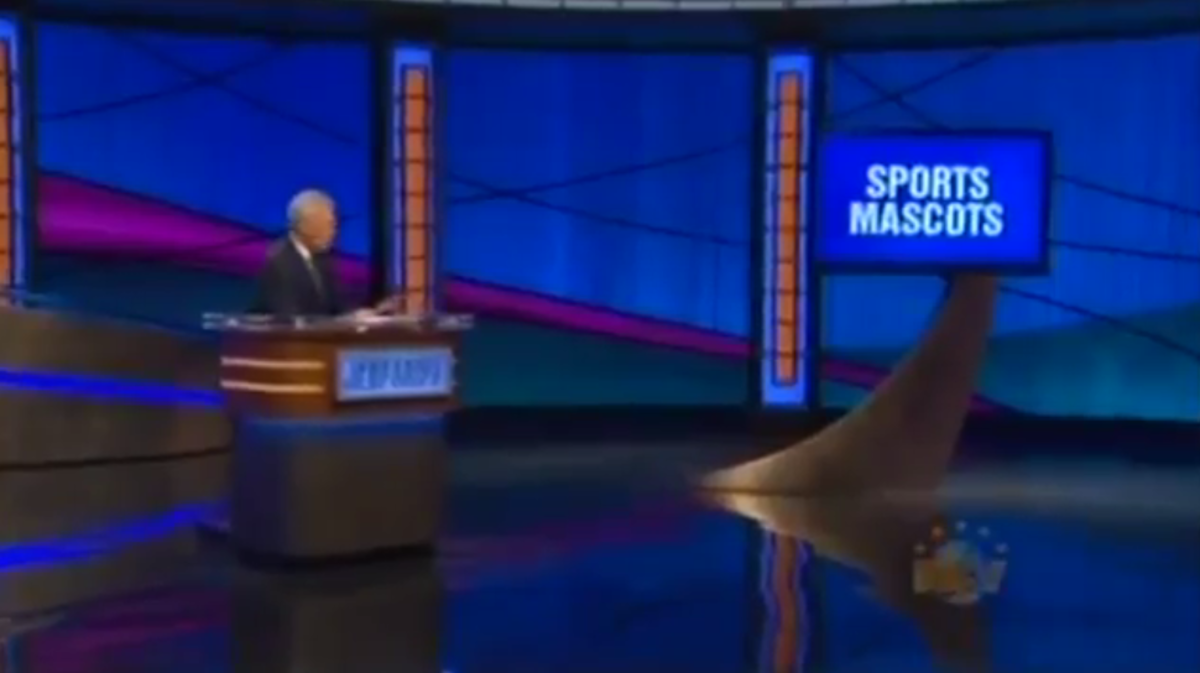 jeopardy has a question about a sports mascot.