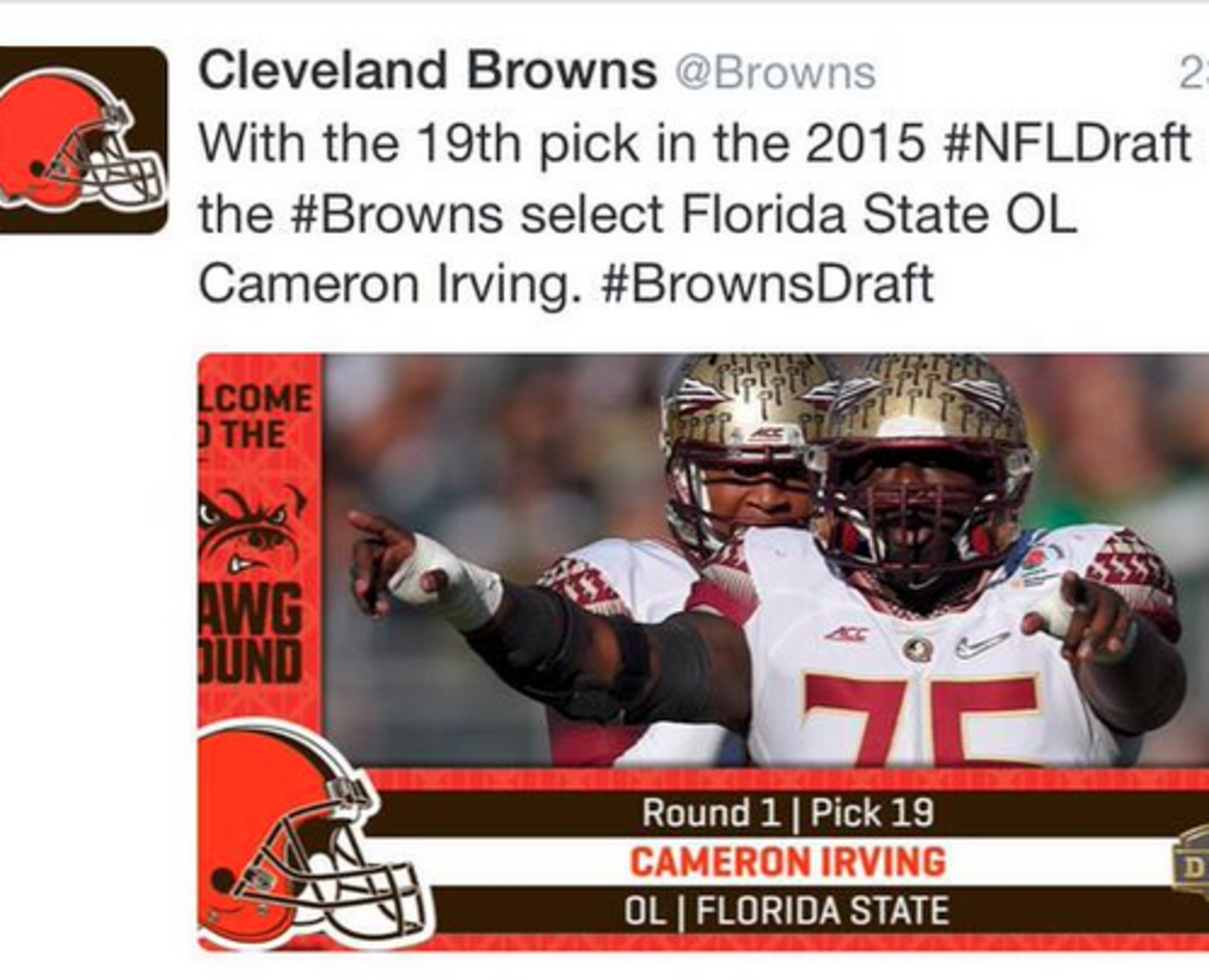 Cleveland Browns have spelling error while announcing their 19th overall pick.