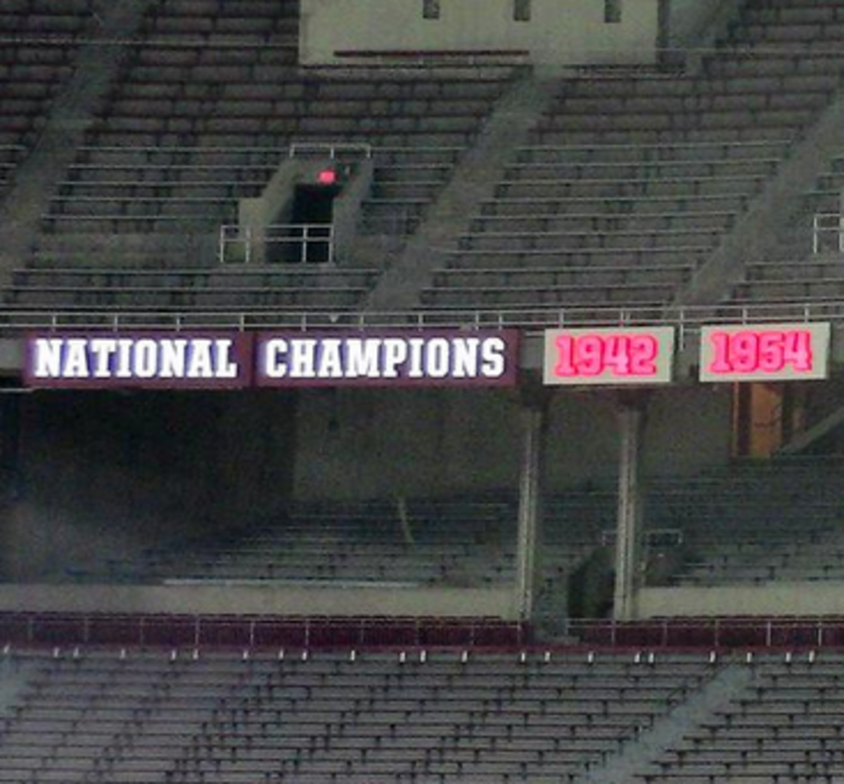 Ohio State National Championship banner lit up at their stadium.