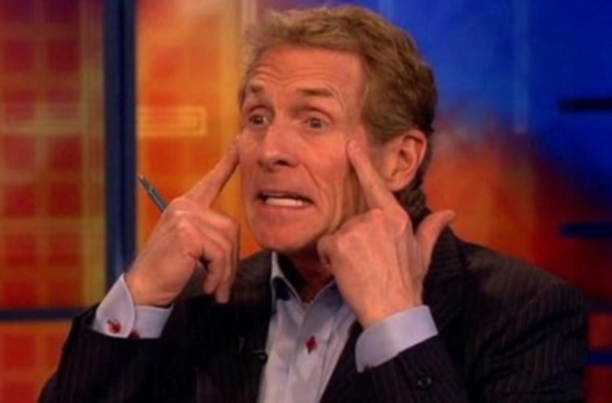 Skip Bayless points to his eyes.