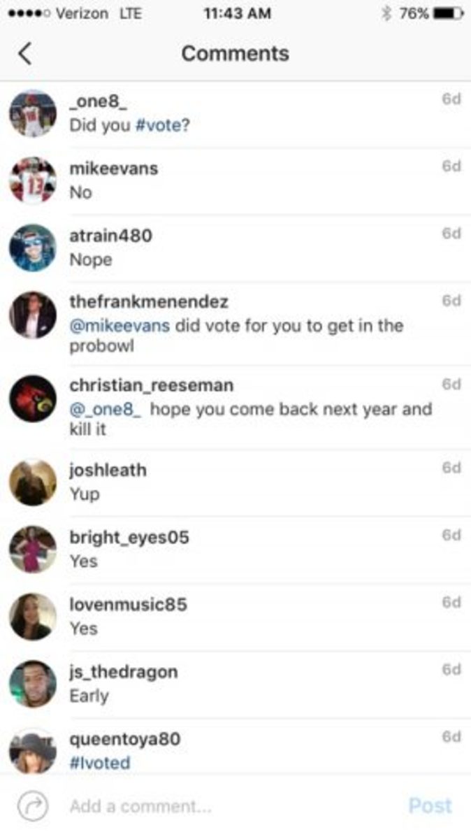 Mike Evans says he didn't vote in the general election.