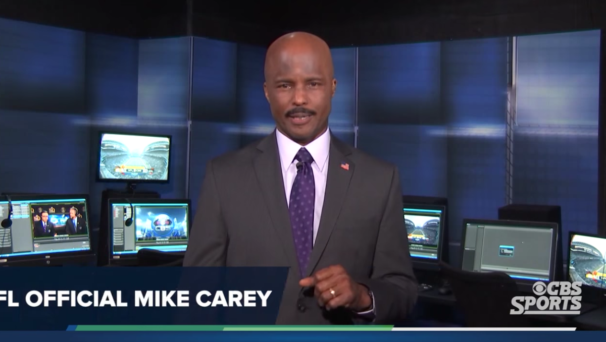 Mike Carey speaking on CBS Sports.