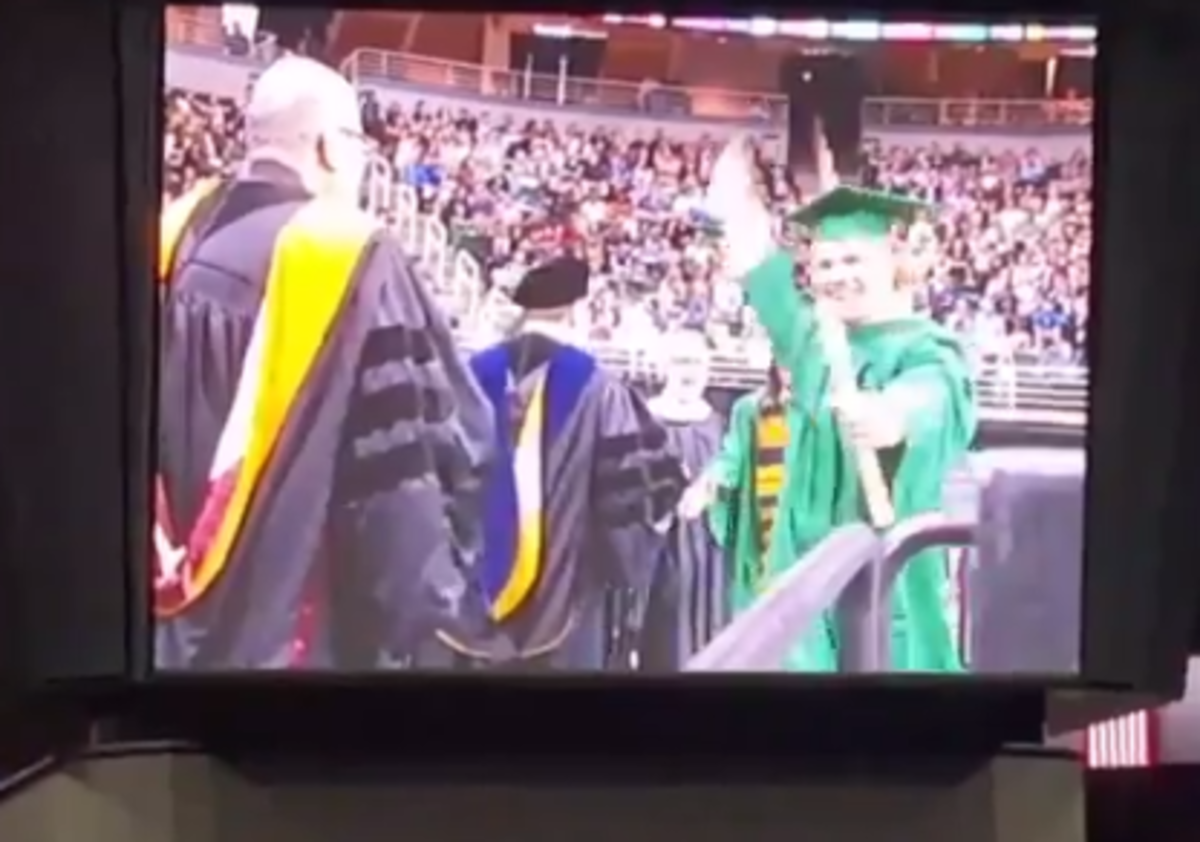 Michael Geiger graduating at MSU.