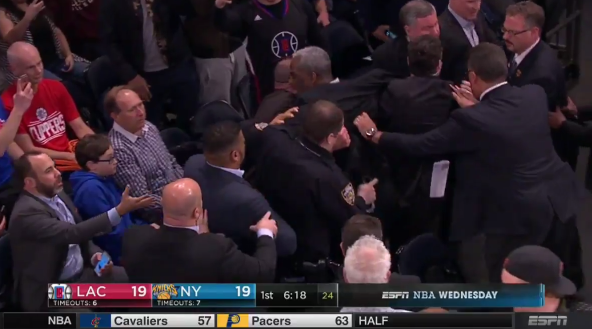 Charles Oakley was thrown out of MSG after a fight.