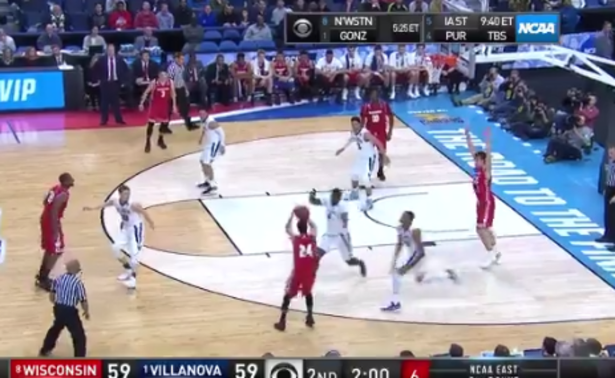 Wisconsin and Villanova tied 59 in round of 32.