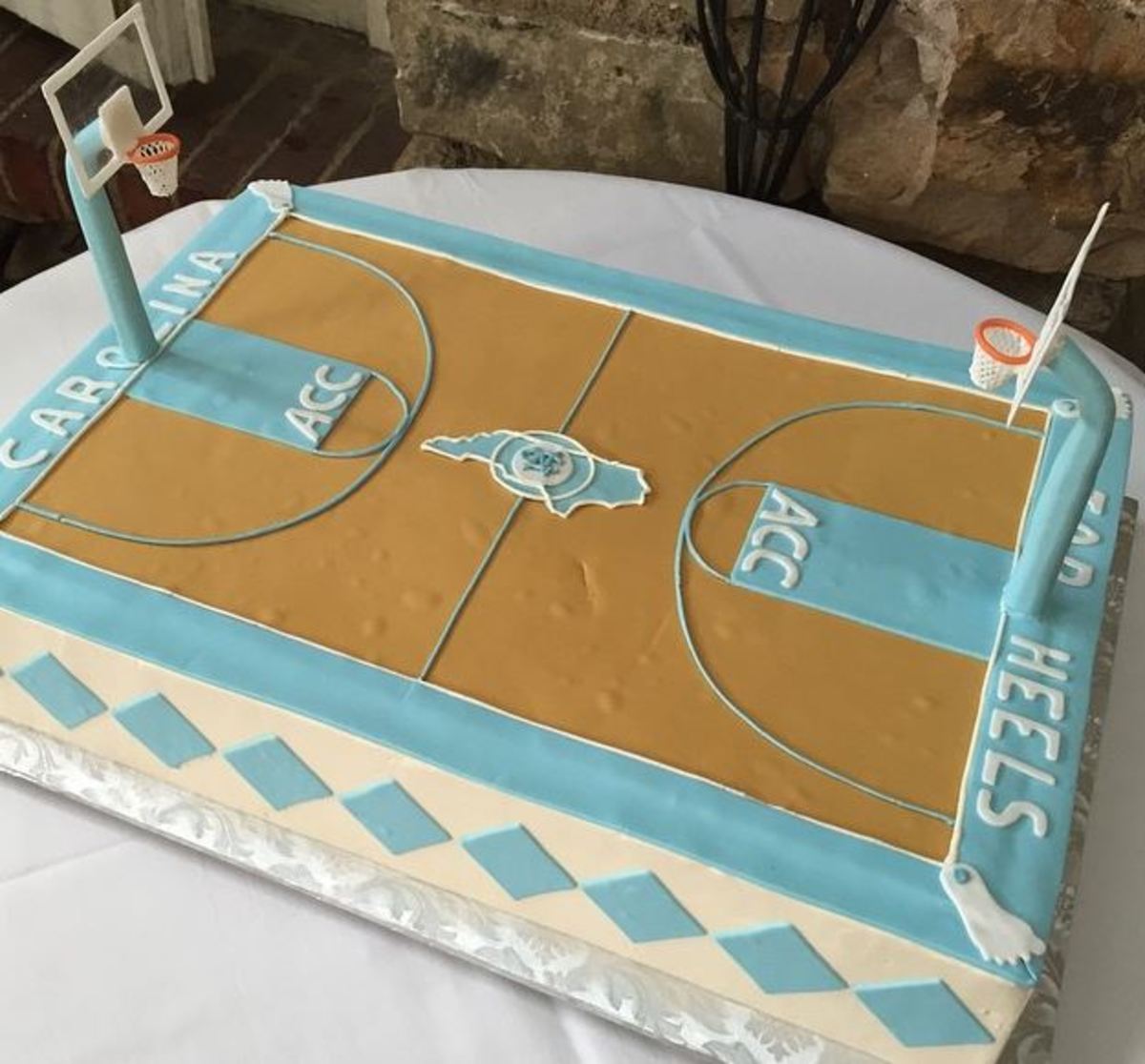 grooms Cake of North Carolina's basketball court.