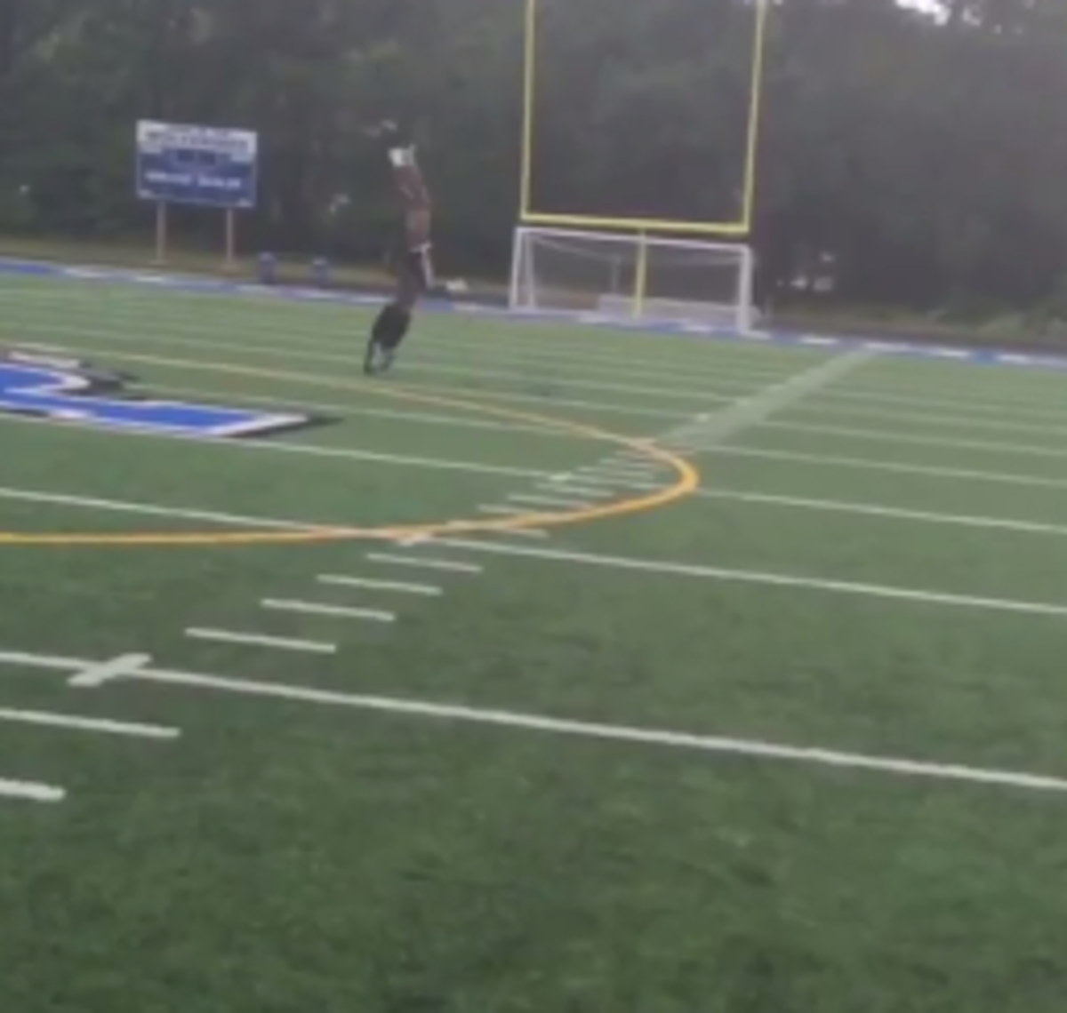 demornay pierson el makes catch during workout.