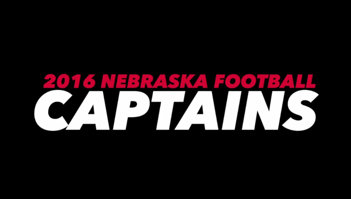 Nebraska graphic announcing captains