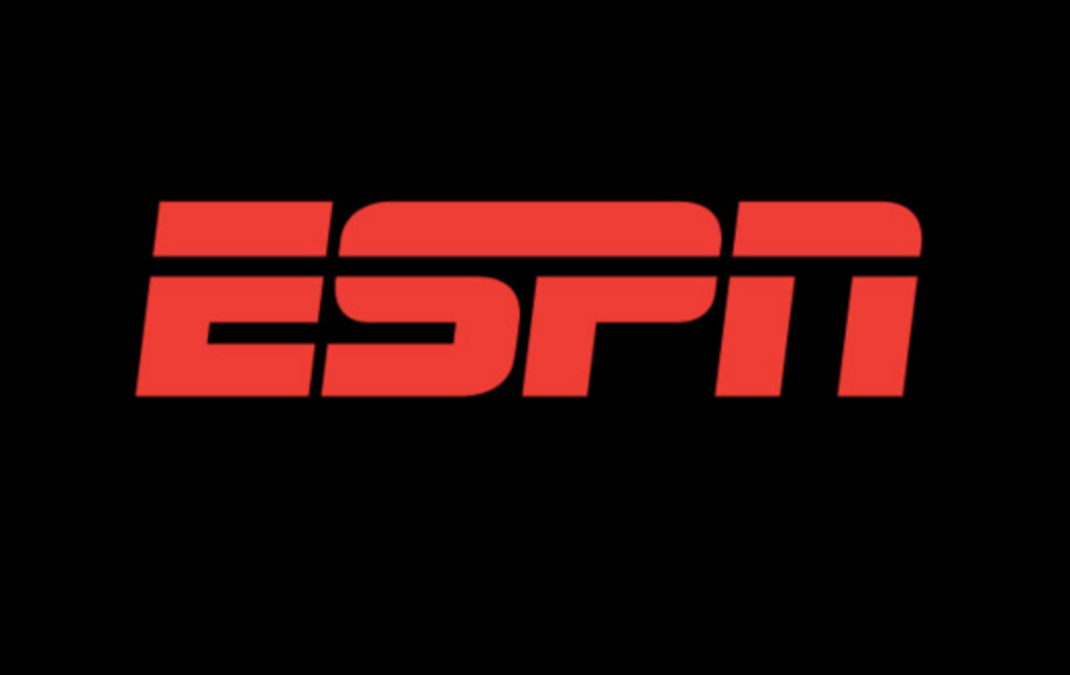 Red ESPN logo over a black background.