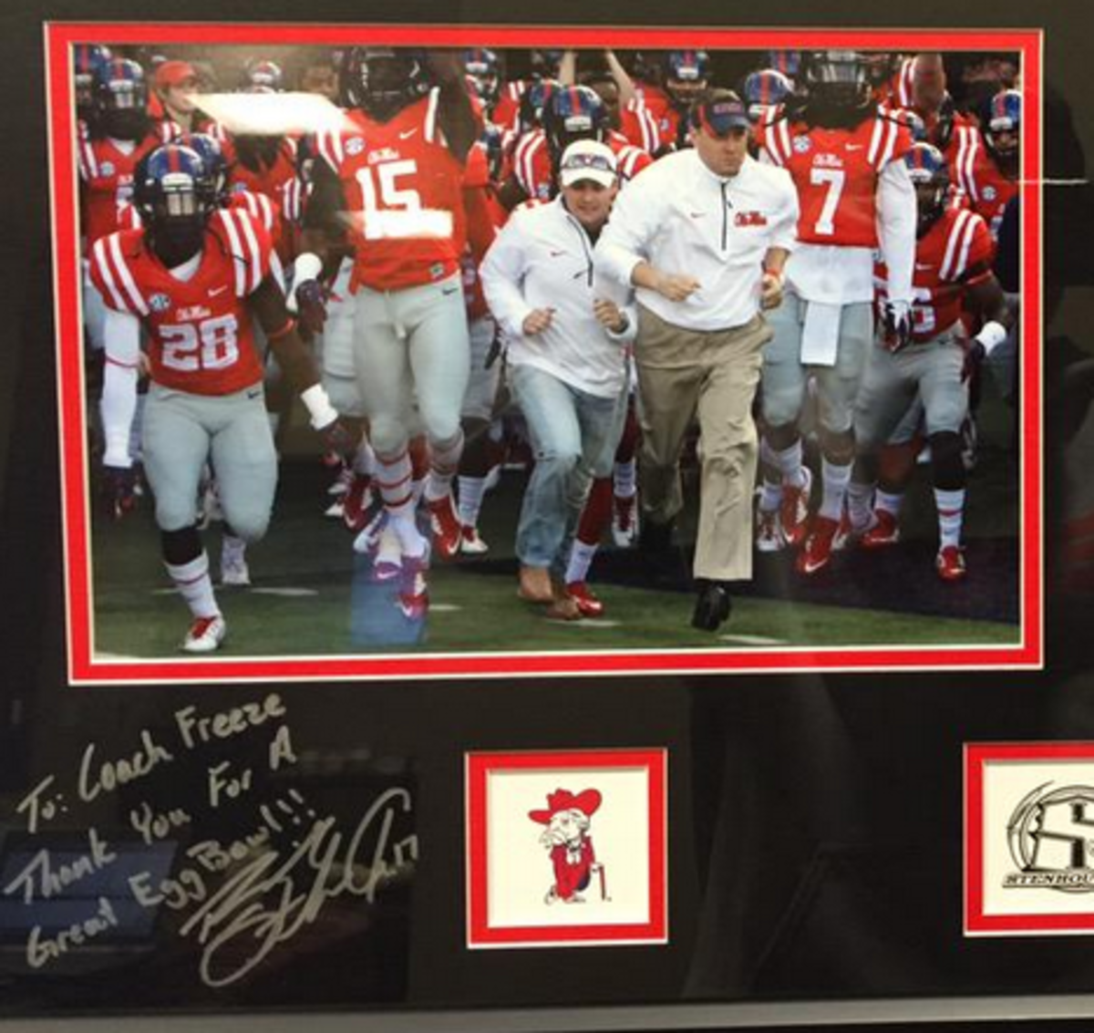 An autographed picture of Ole Miss.
