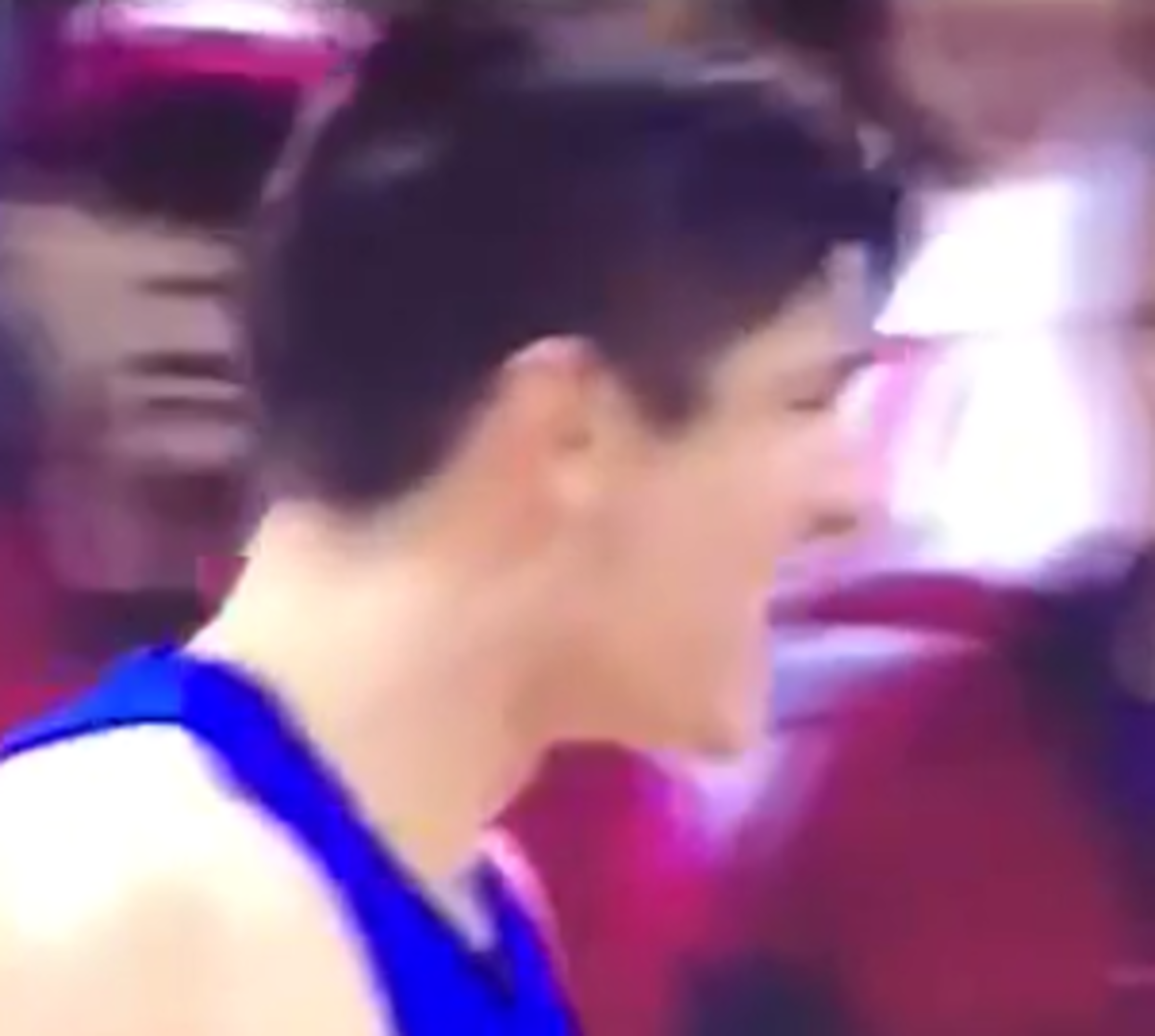 Grayson Allen yells during a Duke basketball game.