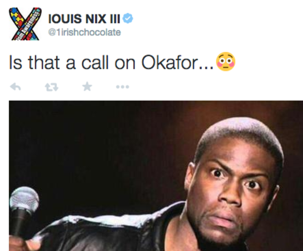 A screenshot of a Louis Nix tweet.