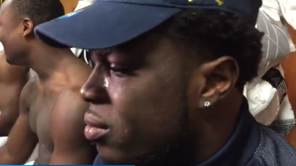 Jabrill Peppers was crying during his postgame interview.