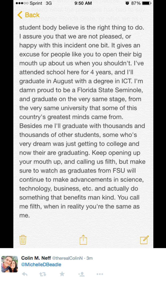 FSU fan makes fun of Michelle Beadle after she makes fun of Florida State fans.