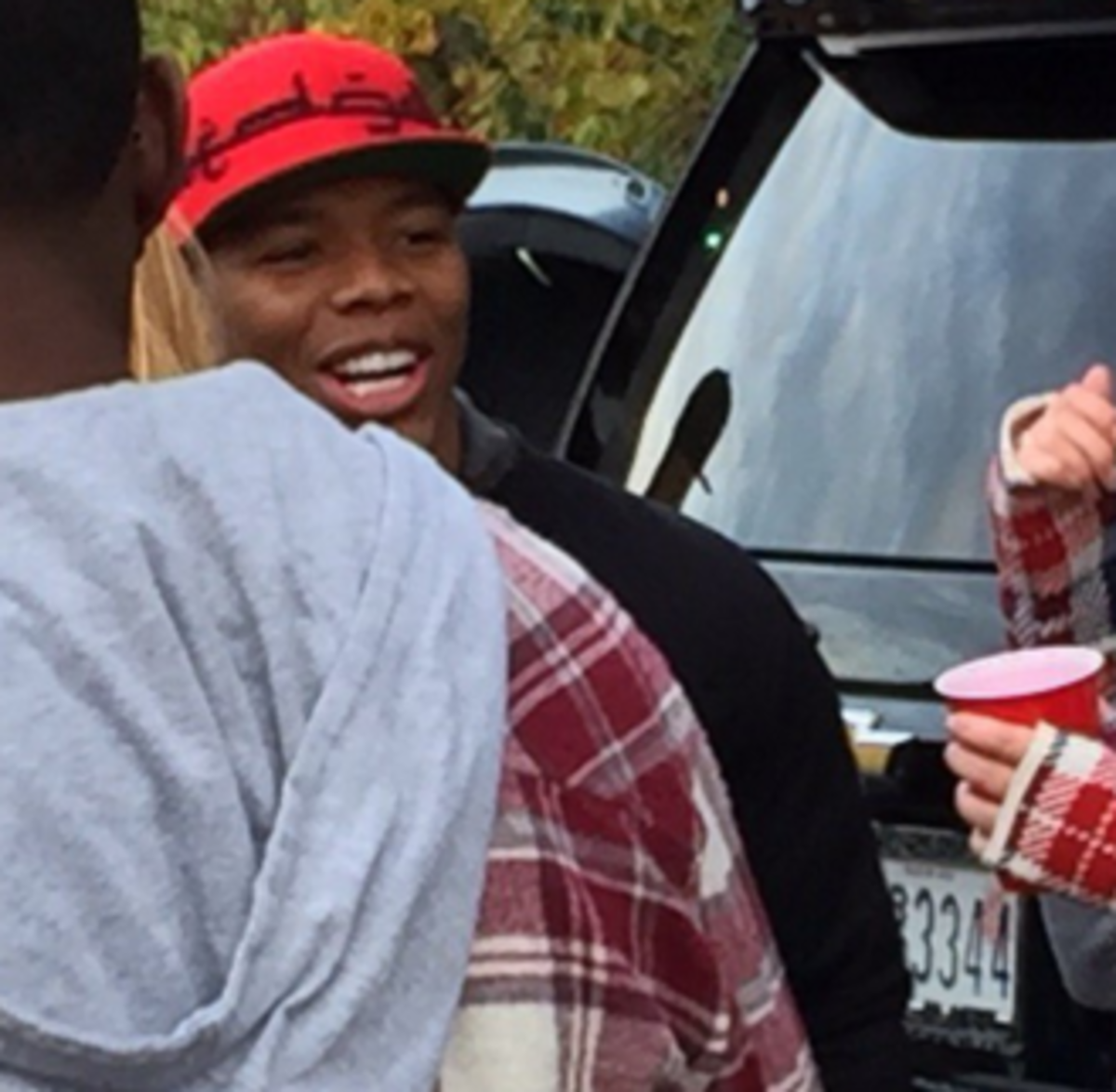 Ray Rice on Rutgers' campus before their game against Ohio State.