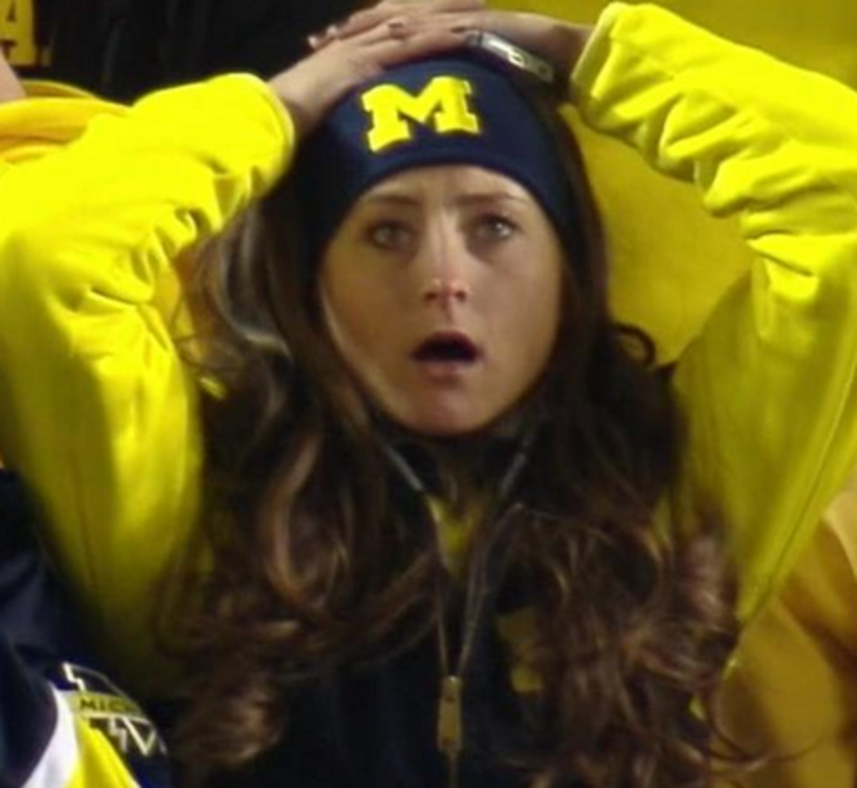 A Michigan fans reaction to the end of the Michigan Michigan State game.