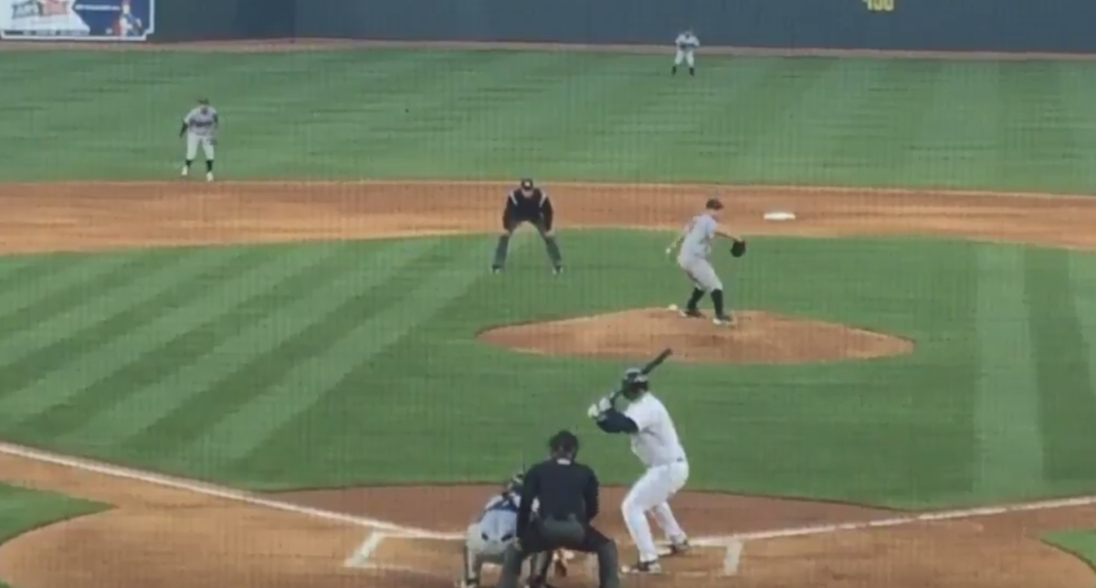 Tim Tebow steps up to the plate at his first minor league at bat.