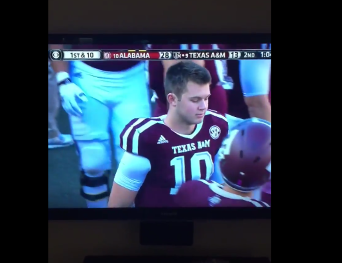 Kyle Allen on the Texas A&M sideline.