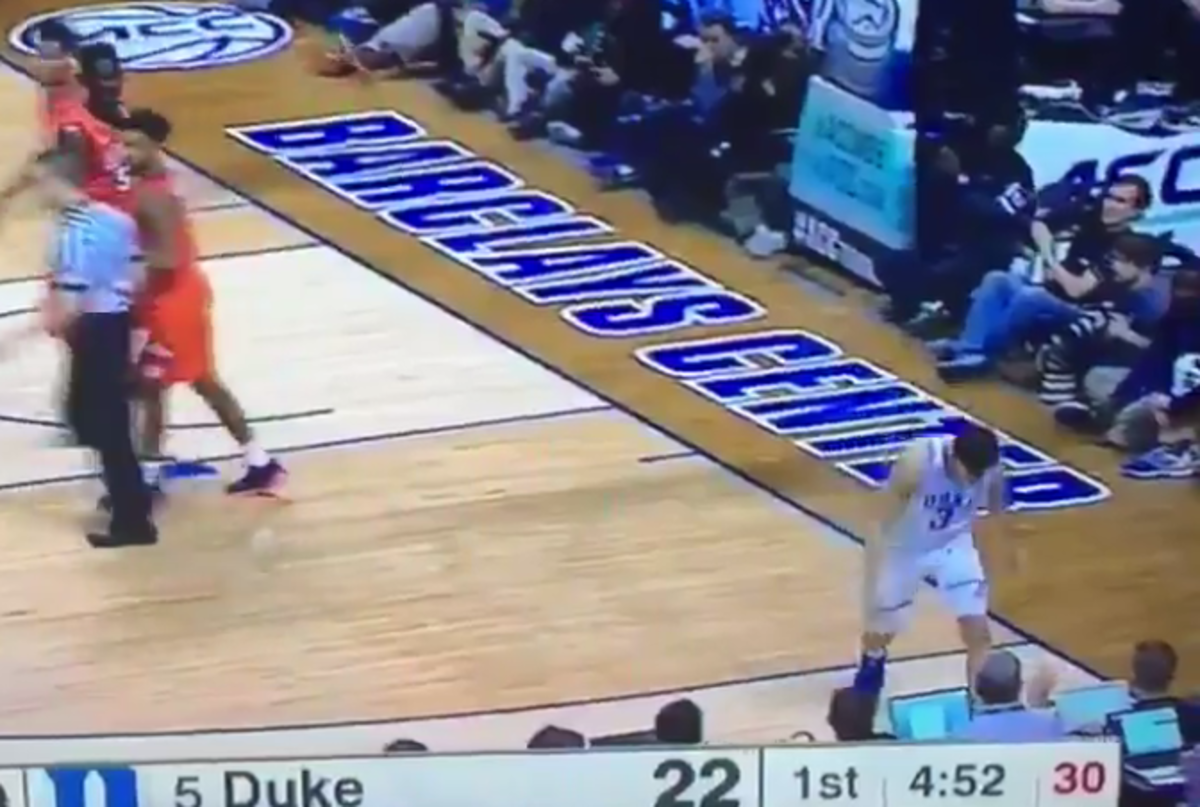 Grayson Allen gets a technical foul during Duke basketball game.