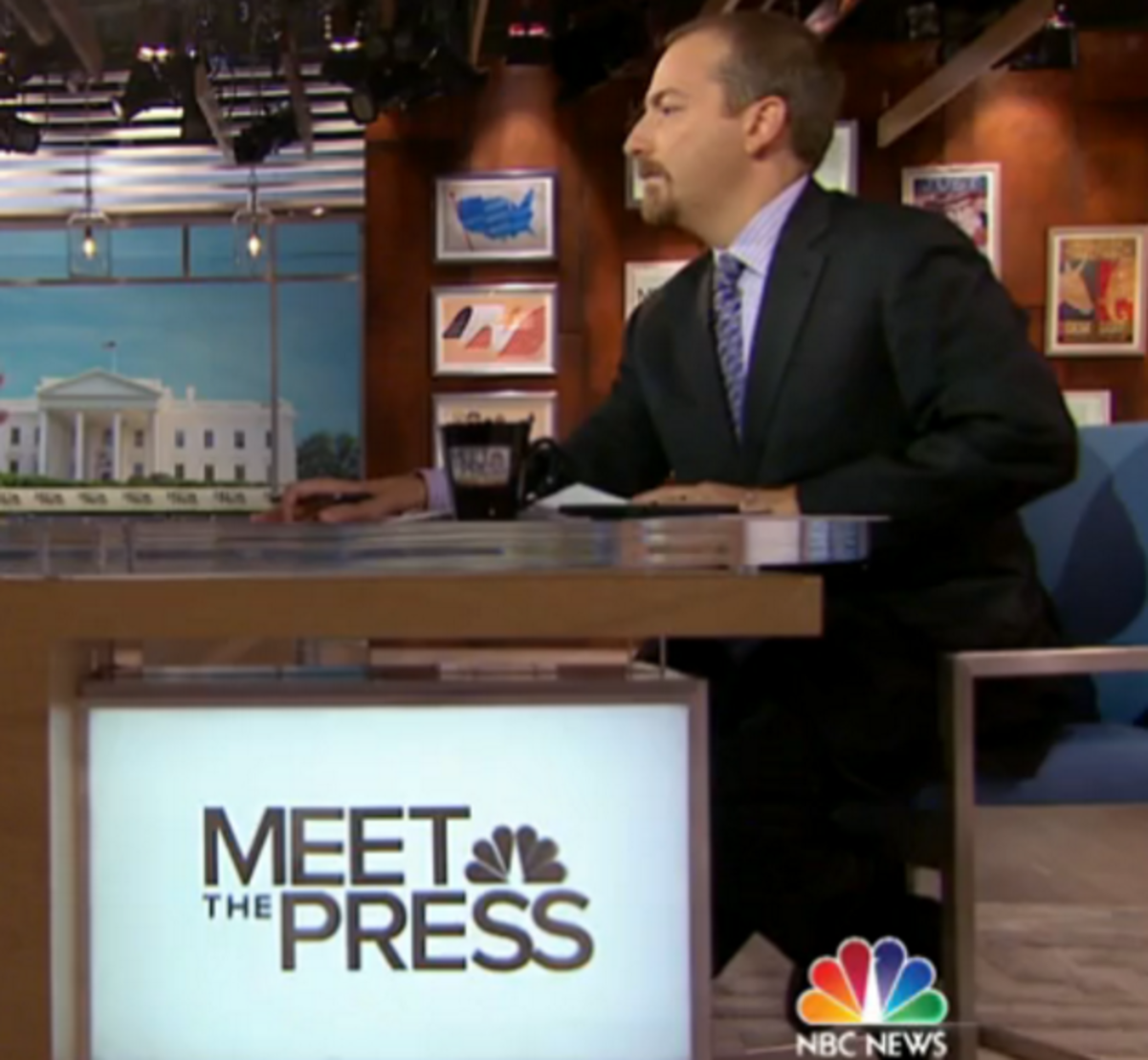 Chuck Todd on the set of meet the press.