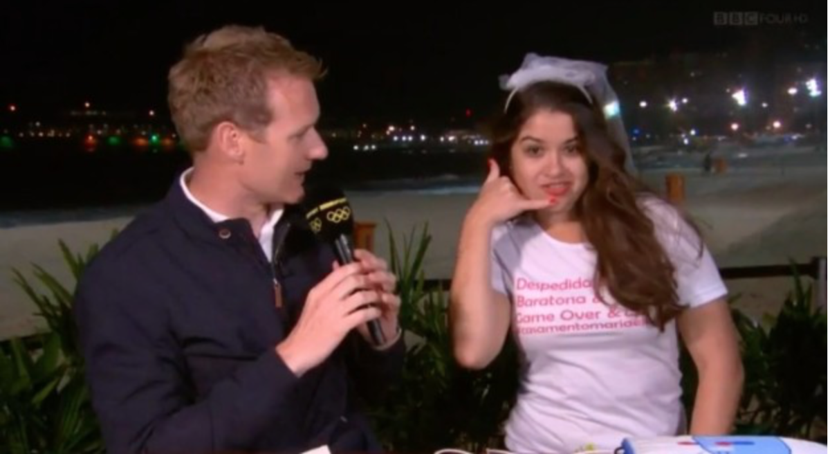 A Drunk Bachelorette Party Crashed A Live BBC News Broadcast In Rio - The  Spun