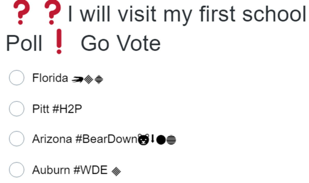 A wide receiver releases a poll on which school he will visit first.