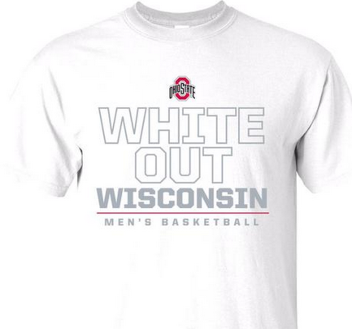 T-shirt calls for white out of Ohio State game against Wisconsin.