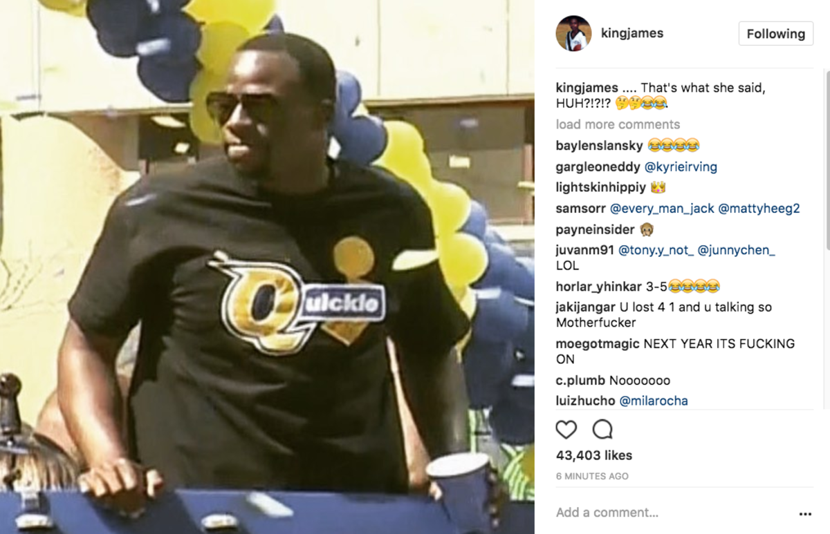 Draymond Green during the Warriors' parade.