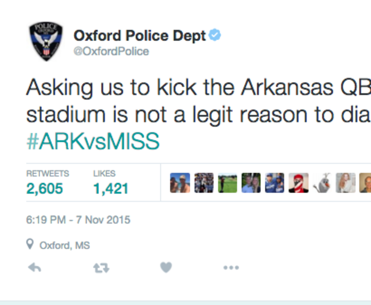 Oxford Police Department's tweet trolls Ole Miss.