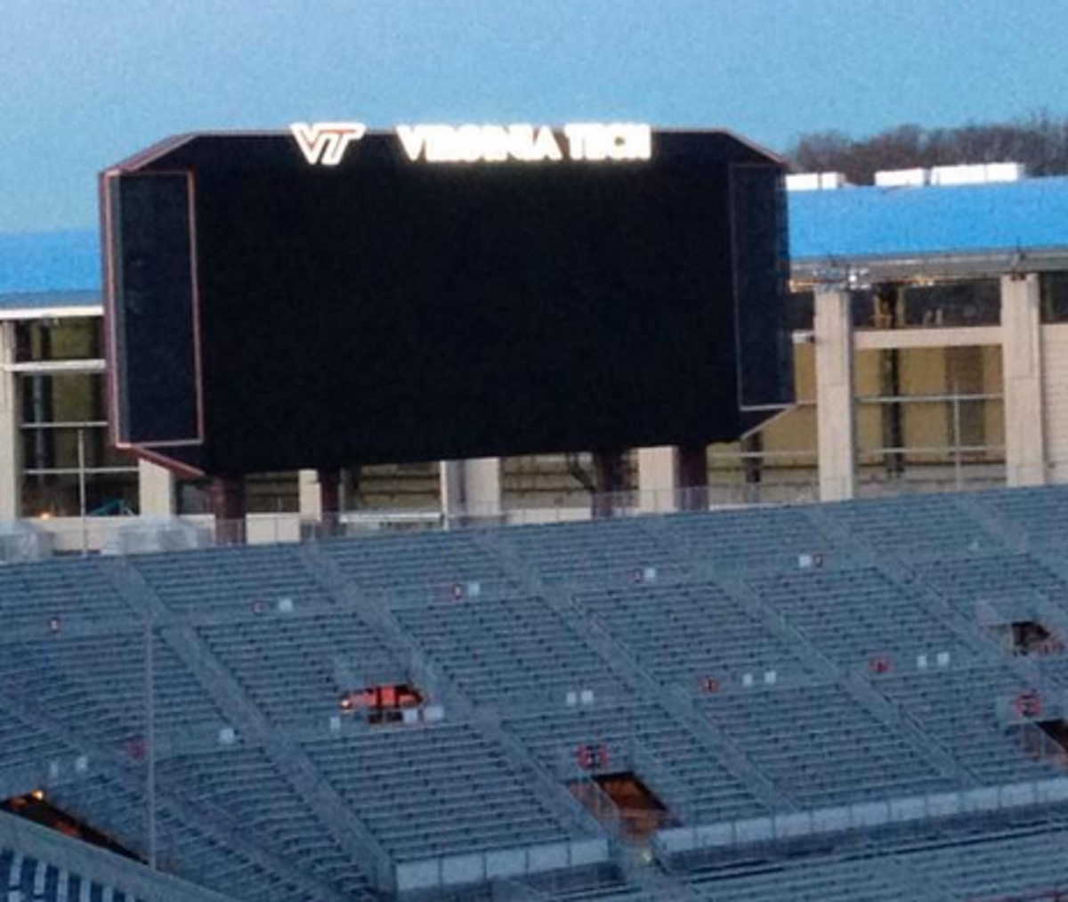 Scoreboard at Virginia Tech's Lane Stadium.
