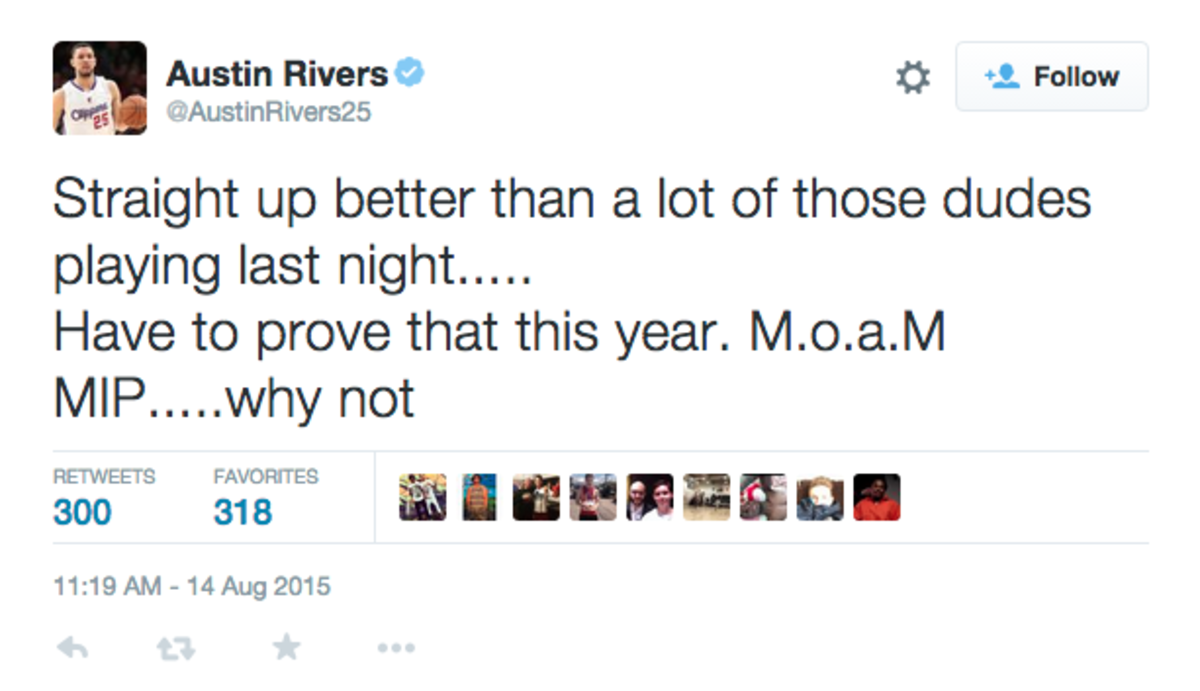Austin Rivers thinks he is better than the players in the USA basketball scrimmage.