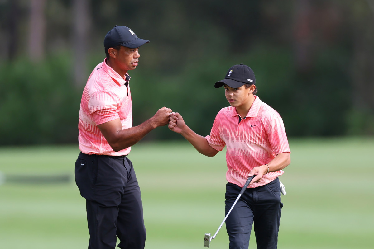 Fans React To Video Of Tiger Woods Caddying For His Son Charlie The