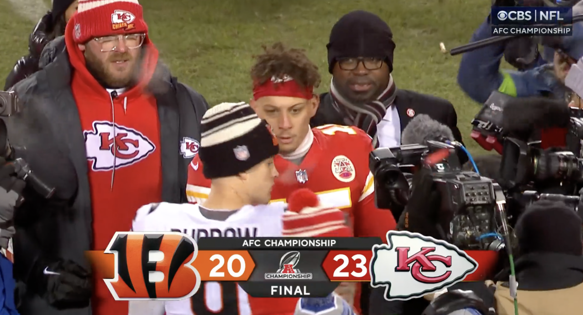 Video shows what Patrick Mahomes said to Joe Burrow after game