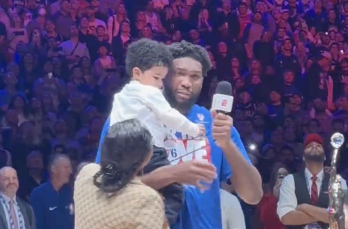 Look: Moment Between Joel Embiid, Son Went Viral Last Night - The Spun