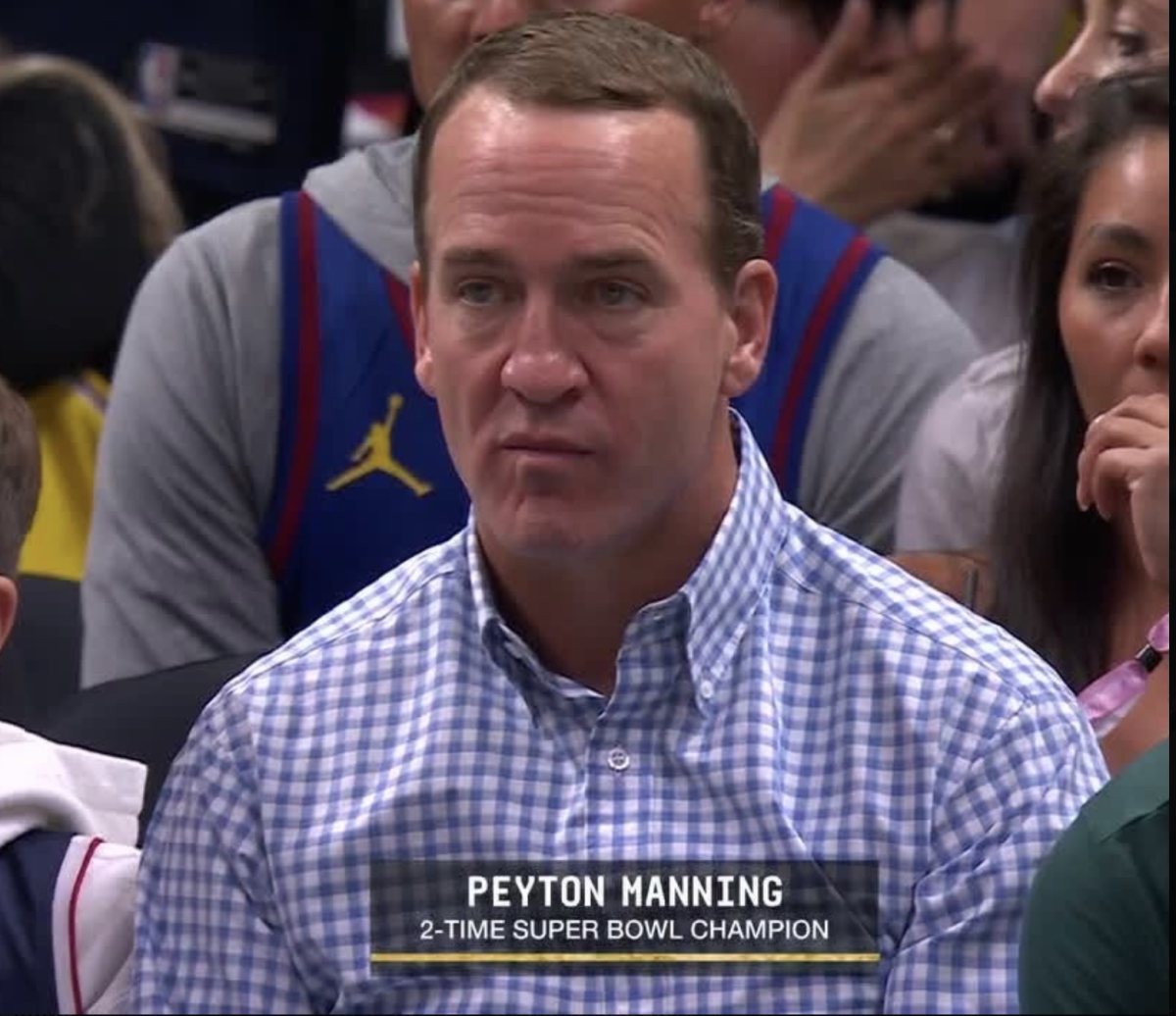 Look: Peyton Manning Doesn't Look Happy At Lakers-Nuggets Game - The Spun