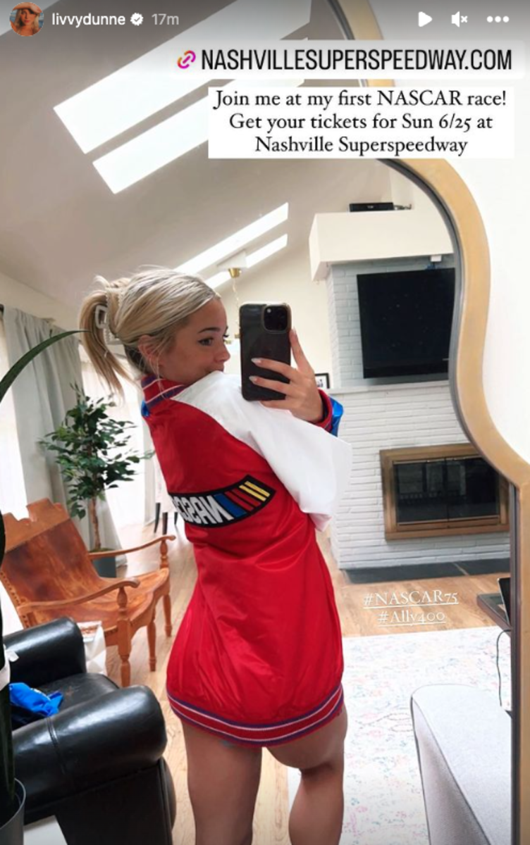 Olivia Dunne Goes Viral In Nothing But An Epic NASCAR Jacket - The Spun