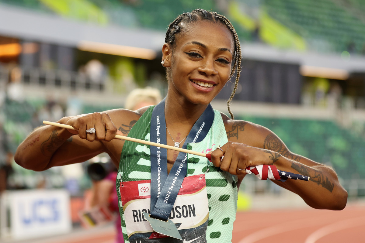 Sha Carri Richardson Tosses Wig Before Winning Friday S Race At U S   2023 Usatf Outdoor Championships 