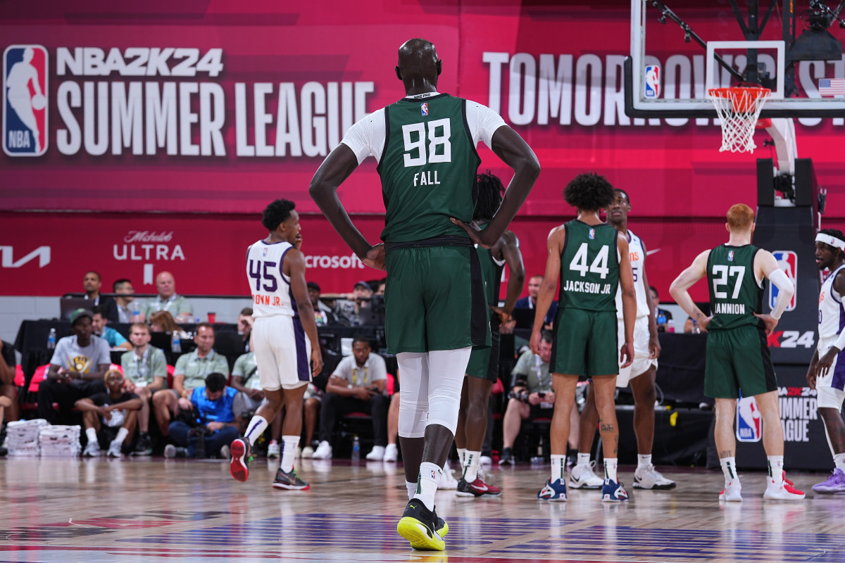 Tacko Fall of Milwuakee Bucks shoots a free throw during the 2023