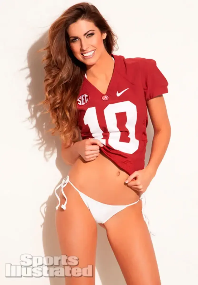 Katherine Webb Posed For Swimsuit Photo With Nothing But An Alabama Helmet 