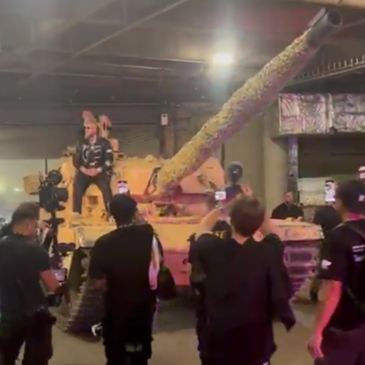 Jake Paul Showed Up To Nate Diaz Fight Riding A Tank The Spun What's