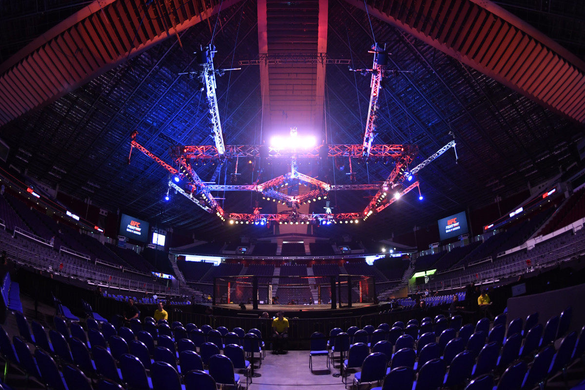 SINGAPORE, SINGAPORE - OCTOBER 26: A general view of the Octagon prior to the UFC Fight Night event at Singapore Indoor Stadium on October 26, 2019 in Singapore. (Photo by Jeff Bottari/Zuffa LLC via Getty Images)