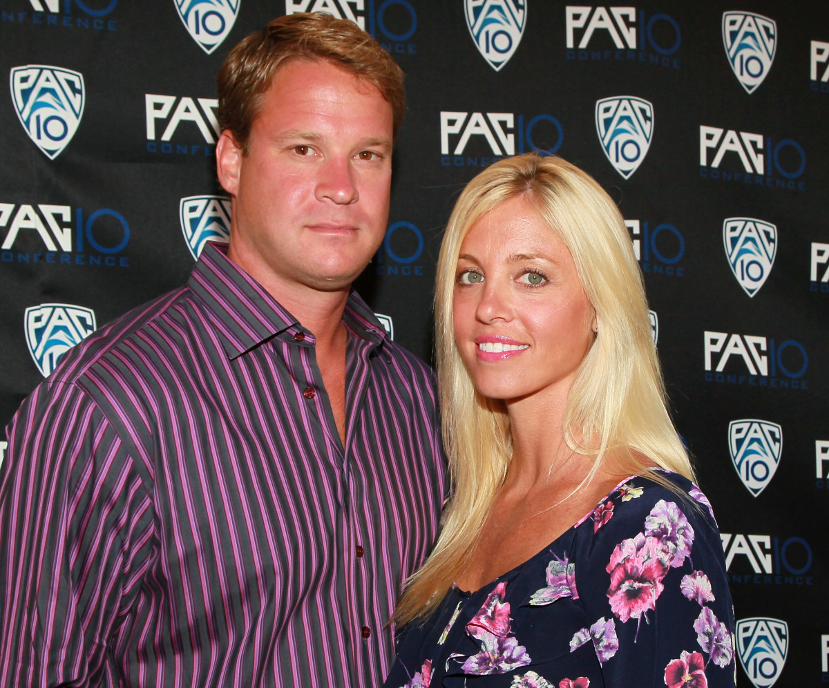 Lane Kiffin and his ex-wife, Layla Kiffin, on the red carpet.