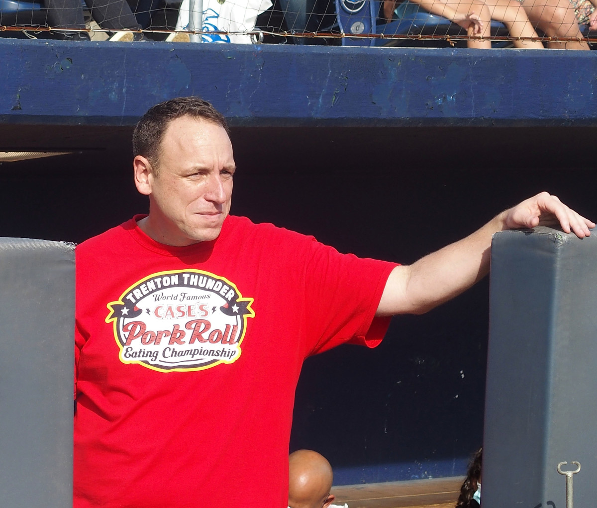 Joey Chestnut before an eating competition in New Jersey.