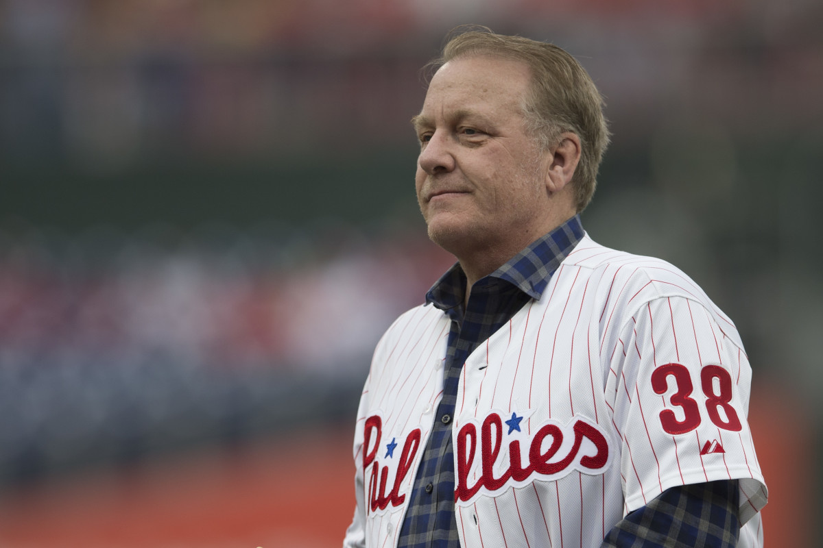 PHILADELPHIA, PA - JUNE 10: Former MLB pitcher Curt Schilling looks on prior to the game between the Milwaukee Brewers and Philadelphia Phillies at Citizens Bank Park on June 10, 2018 in Philadelphia, Pennsylvania. (Photo by Mitchell Leff/Getty Images)